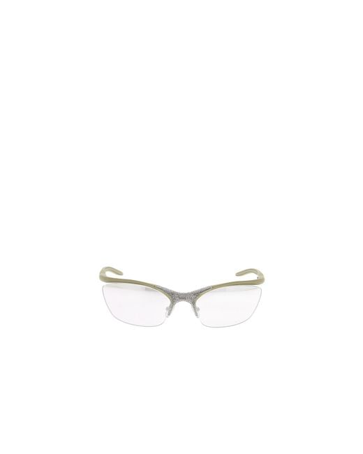 Fendi White Eyewear Cat Eye Frame Sunglasses