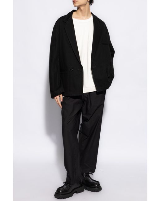 Lemaire Black Straight-Leg Belt-Looped Trousers for men