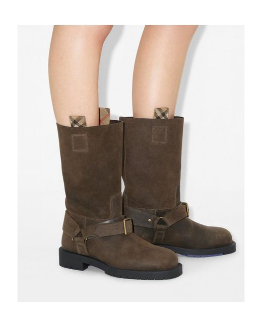 Burberry Brown Soft Saddle Low Boots