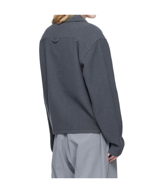 Rier Blue Long-Sleeved Polo Shirt