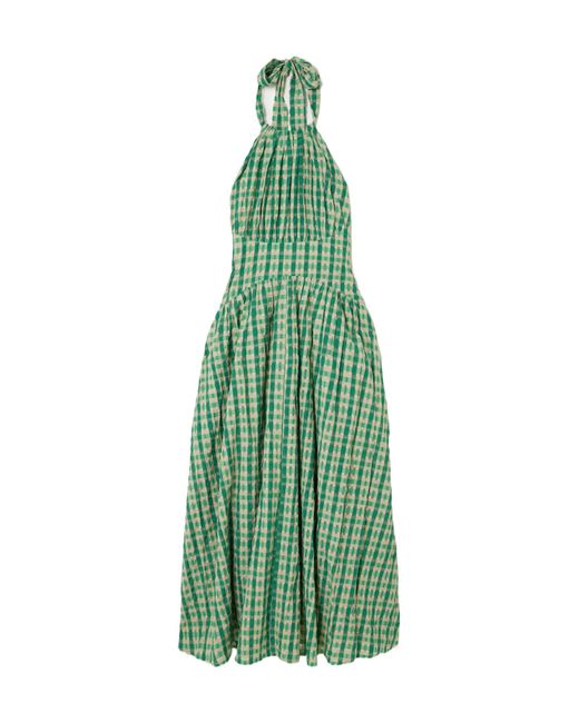 Rosie Assoulin Green Halterneck Midi Dress