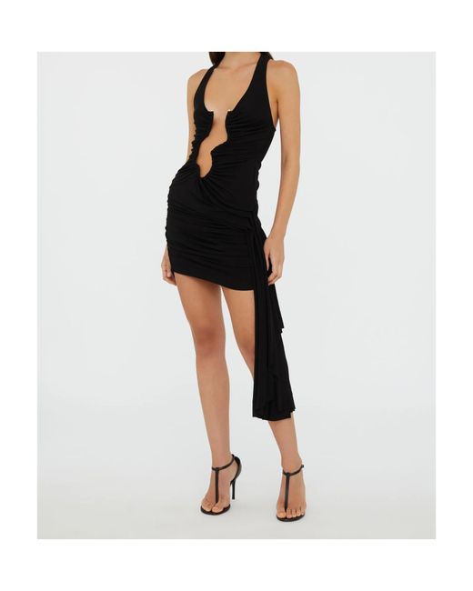 Christopher Esber Black Salacia Ruched Mini Dress