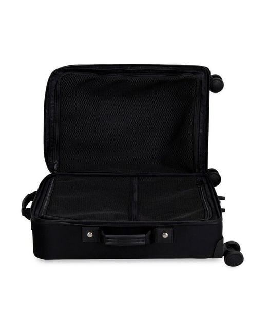 Longchamp Black Leather-Trimmed Wheeled Trolley for men