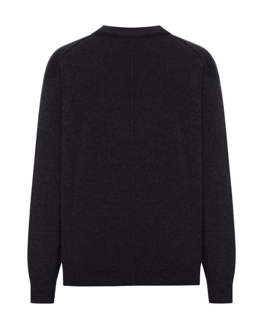 Roberto Collina Black Wool V-Neck Cardigan for men