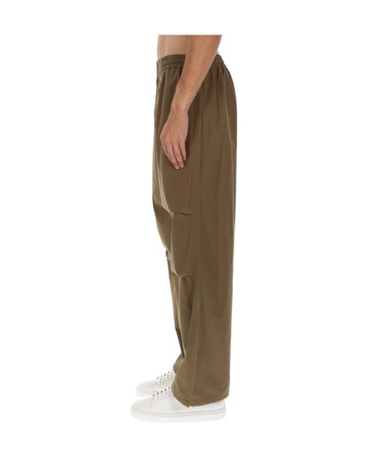A.P.C. Green Wide Leg Elasticated Waistband Trousers for men