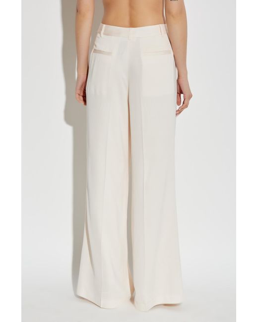 IRO White Satin-Finish Trousers