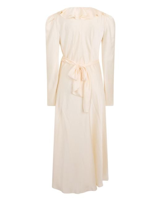 Philosophy Di Lorenzo Serafini Natural Ruffle-Trim Wrap Dress