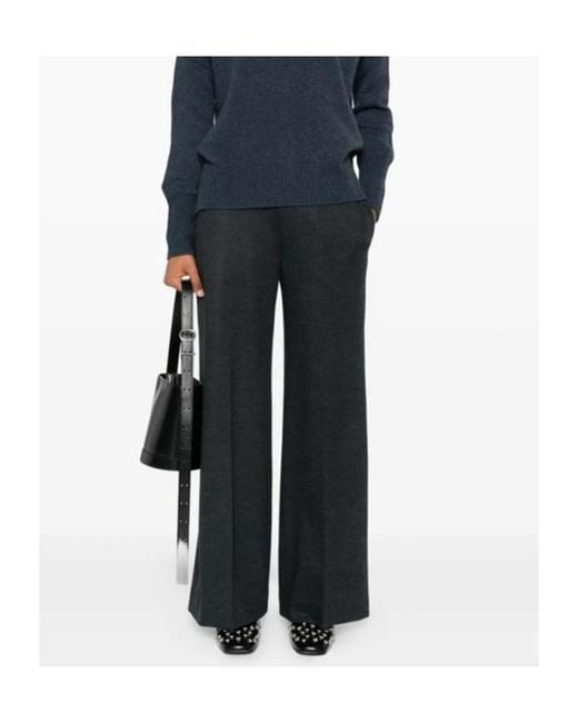 Harris Wharf London Gray Wide-Leg Wool Trousers