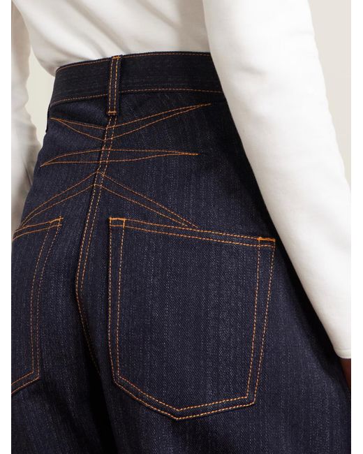 Alaïa Blue Alaïa Azzedine High Waist Barrel Leg Jeans