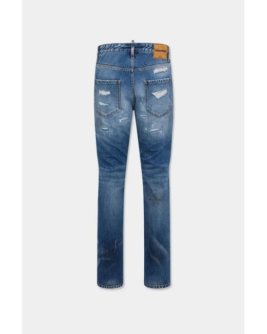 DSquared² Blue Worker Wash Teddy Jeans for men