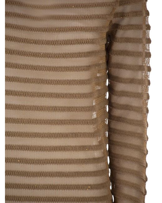 Fabiana Filippi Brown Boat Neck Jumper