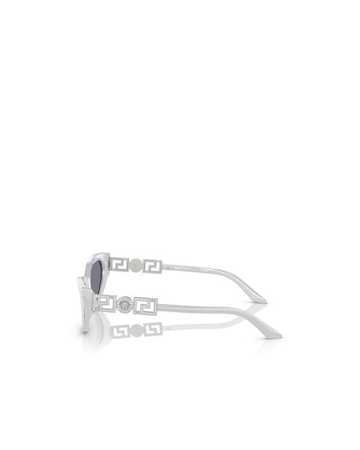 Versace White Geometric Frame Sunglasses