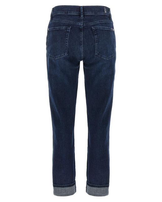 7 For All Mankind Blue Relaxed Skinny Jeans