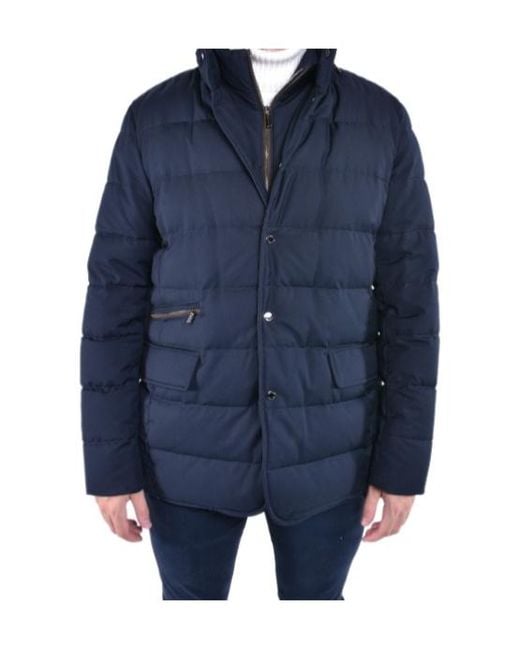 Moorer Blue Quilted Long-Sleeved Casual Jacket for men