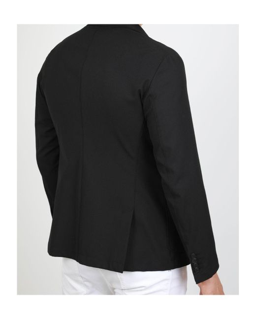 Emporio Armani Black Lapel Long-Sleeved Suit Jacket for men