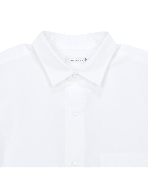 Nanamica White Short-Sleeved Lapel Shirt for men