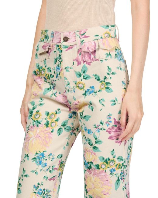 Chloé Green High-Waisted Casual Pants
