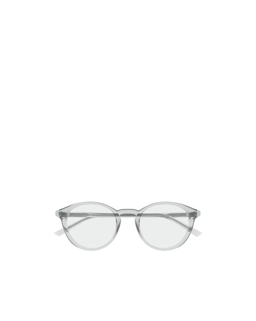 Gucci White Eyewear Round Frame Glasses for men