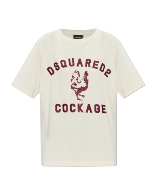DSquared² White Vintage Fade Just Right Fit T-Shirt