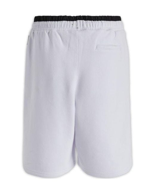 Philipp Plein Blue Logo-Plaque Drawstring Track Shorts for men