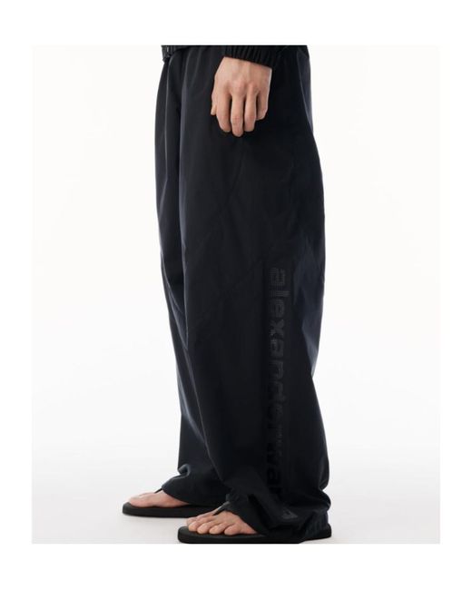 Alexander Wang Blue Perforated Logo Mid-Rise Track Pant for men