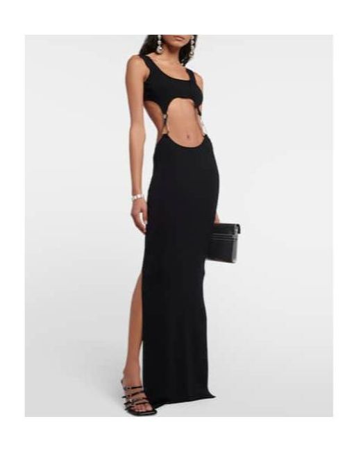 AYA MUSE Black Heri Cutout Knit Maxi Dress