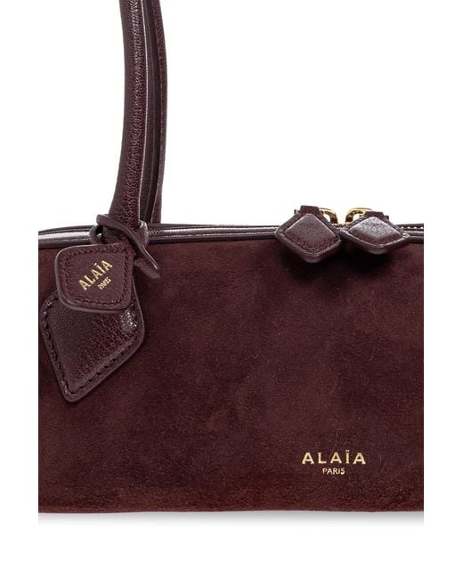 Alaïa Purple Teckel Small Suede Shoulder Bag