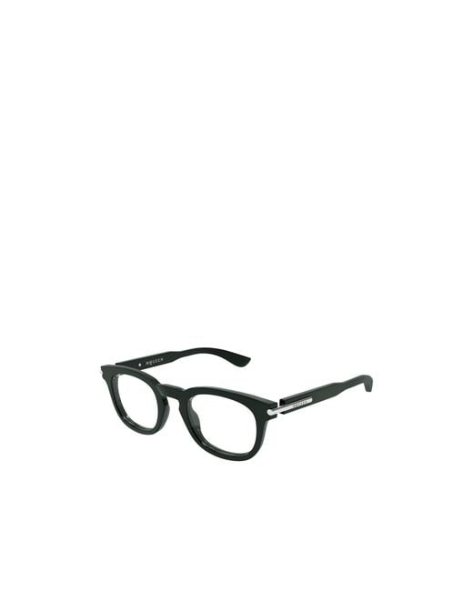 McQueen White Eyewear Oval Frame Glasses for men