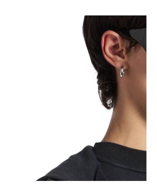 Balenciaga White Asymmetrical Shape Earrings