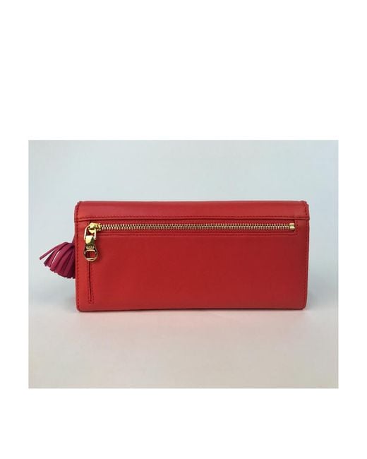 Loewe Red Zipper Wallet
