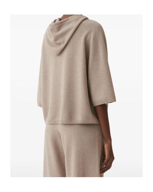 Fabiana Filippi Brown Hooded Knitted Pullover