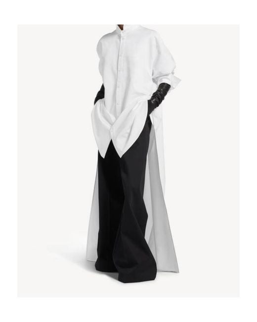 Balenciaga White Maxi Train Shirt