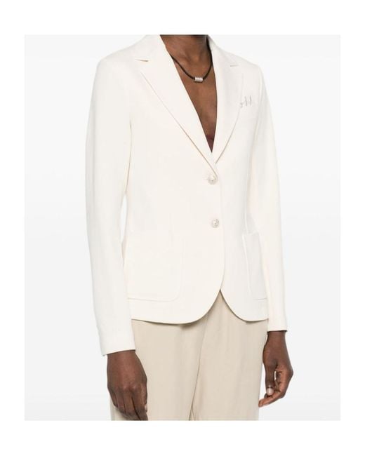Circolo 1901 White Single-Breasted Blazer