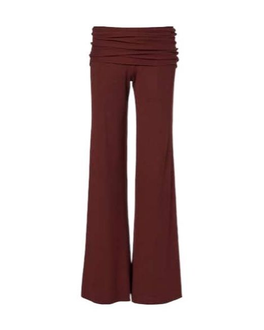 AYA MUSE Red Silk-Blend Wide-Leg Pants