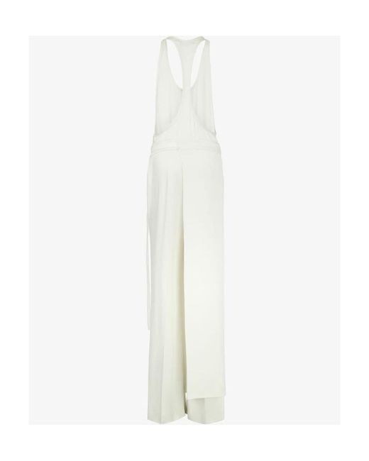 Fendi White Sleeveless Satin Jumpsuit