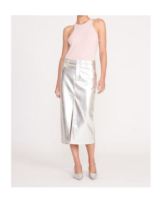 Staud Gray Logo Skirt