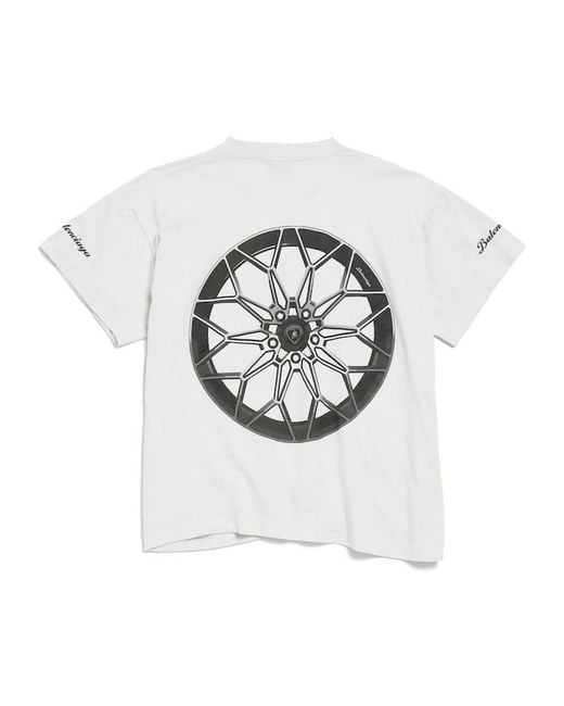 Balenciaga White X Automobili Lamborghini Crewneck T-Shirt