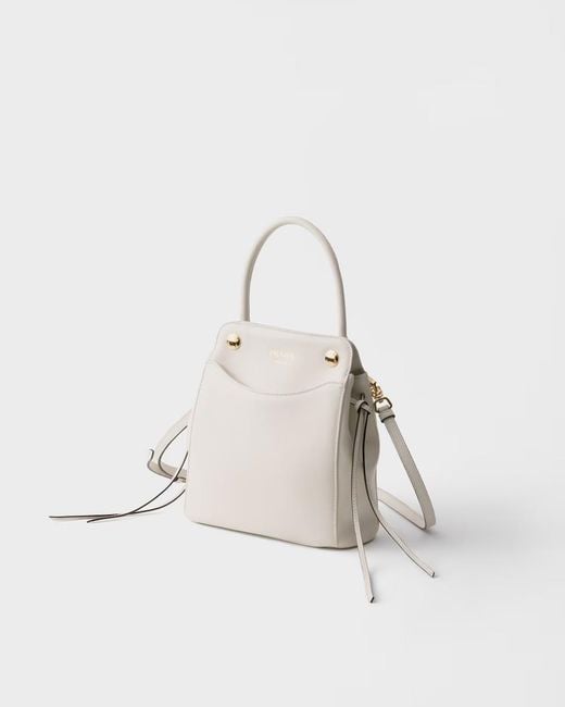 Prada Natural Carry Mini Leather Handbag