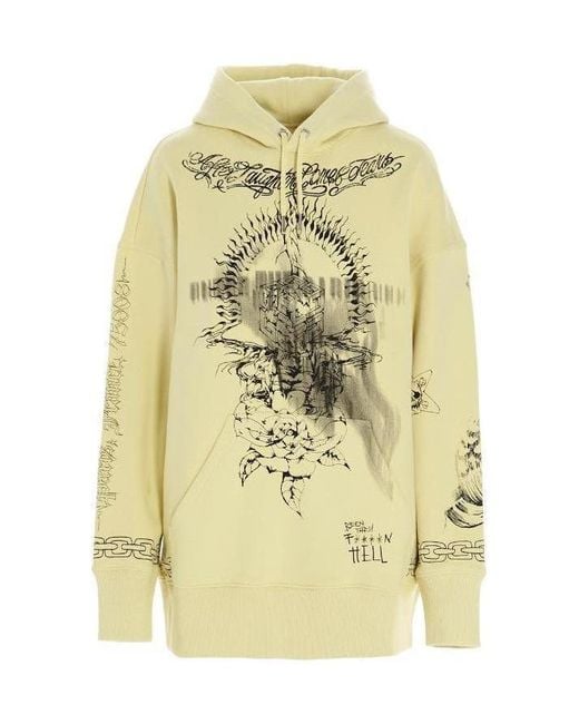 Givenchy Metallic Graphic Printed Cropped Hoodie