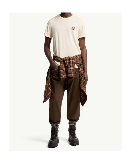 Moncler White Logo Cotton Jersey T-Shirt for men