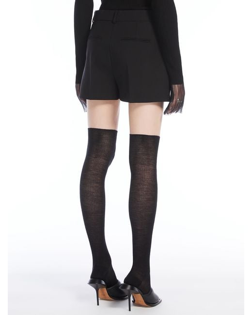 Sportmax Black Pleat Detailed Shorts