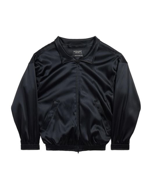 Balenciaga Blue Zip-Up Stand Up Collared Jacket