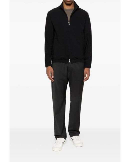 Eleventy Black High-Neck Bomber Jacket for men