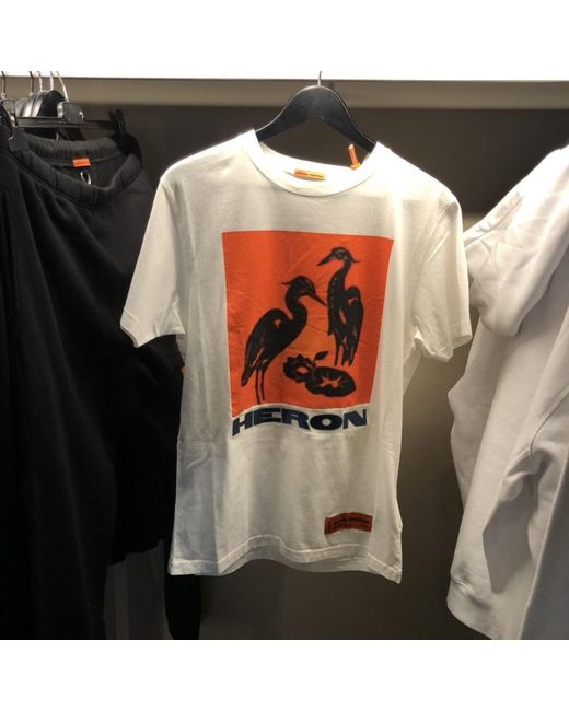 Heron Preston Orange Logo Logo Printed T-Shirt for men