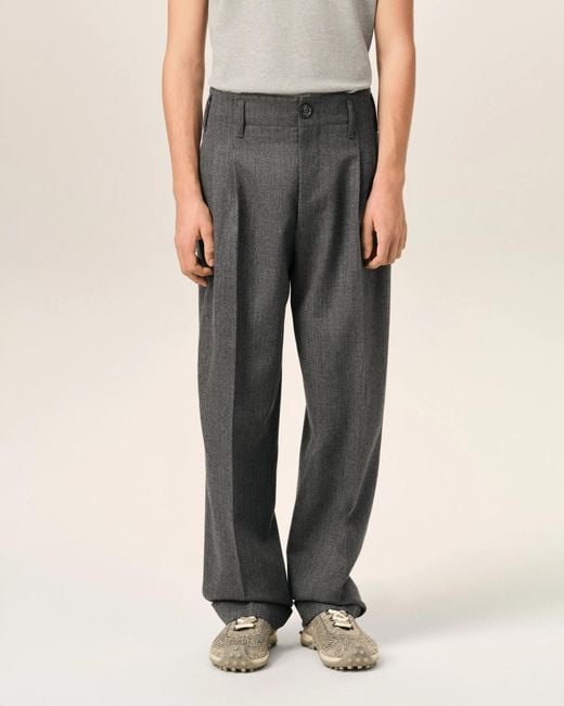 AMI Gray Casual Pants With Belt Loops for men