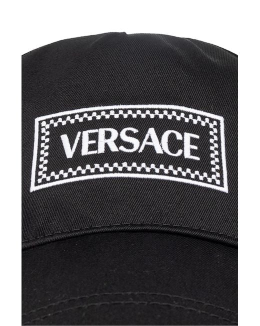Versace Black Logo-Embroidered Baseball Cap for men