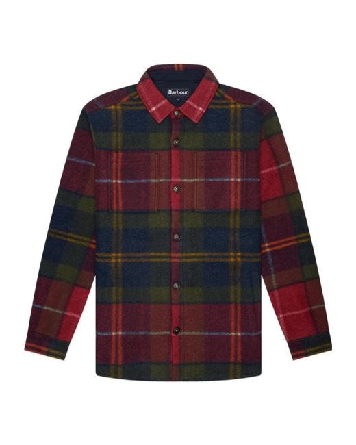Barbour Red Check-Pattern Shirt Jacket for men