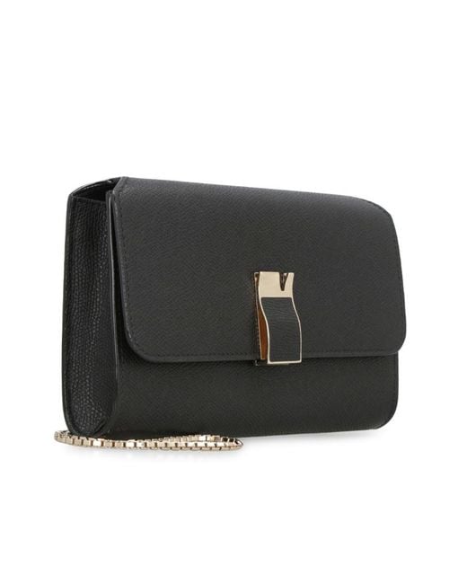 Valextra Black Nolo Chain-Linked Clutch Bag