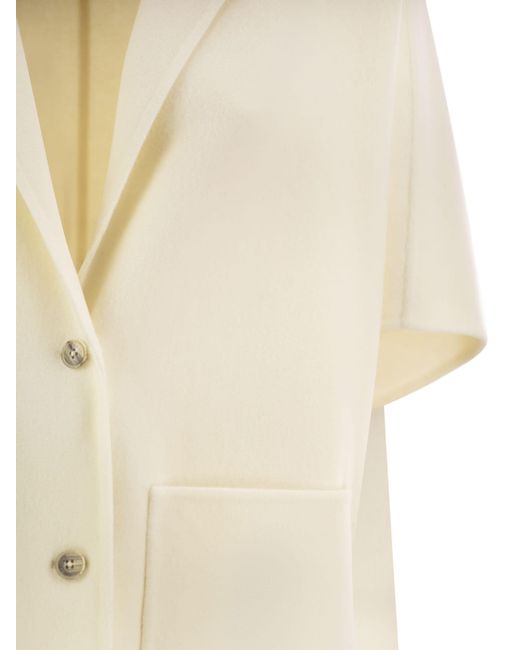 Herno Natural Cropped Cape-Style Jacket