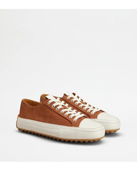Tod's Brown Lace-Up Low-Top Casual Shoes for men